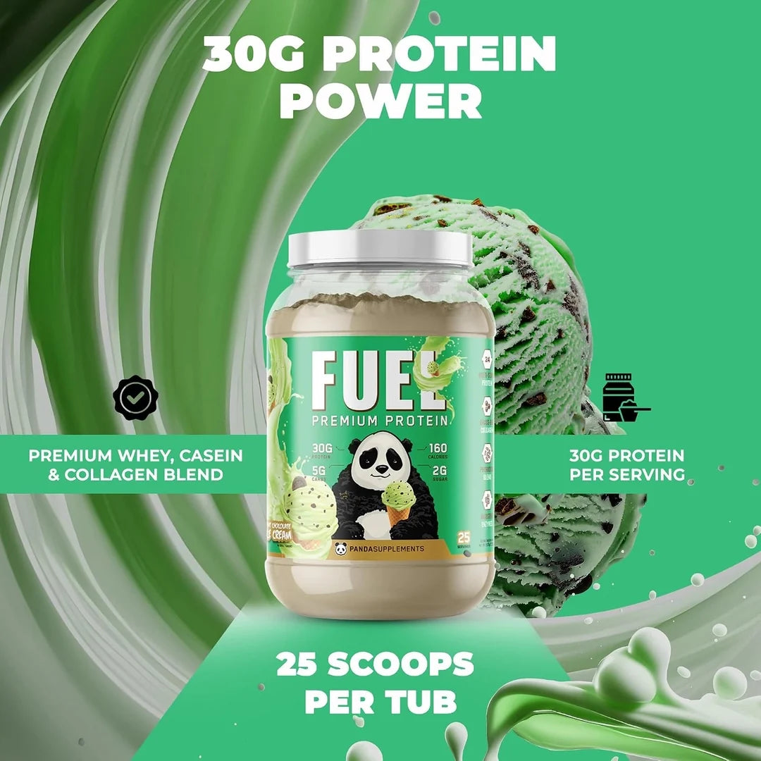 Panda Supplements, Fuel Premium Protein, Mint Chocolate Chip Ice Cream, 25 Servings