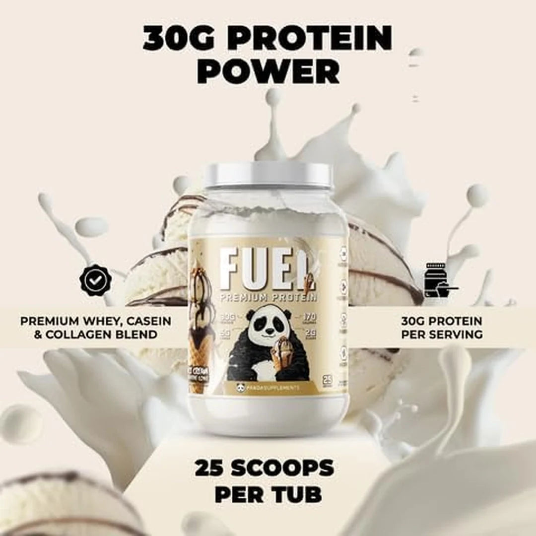 Panda Supplements, Fuel Premium Protein, Sundae Ice Cream Cone, 25 Servings, 2.5 lb