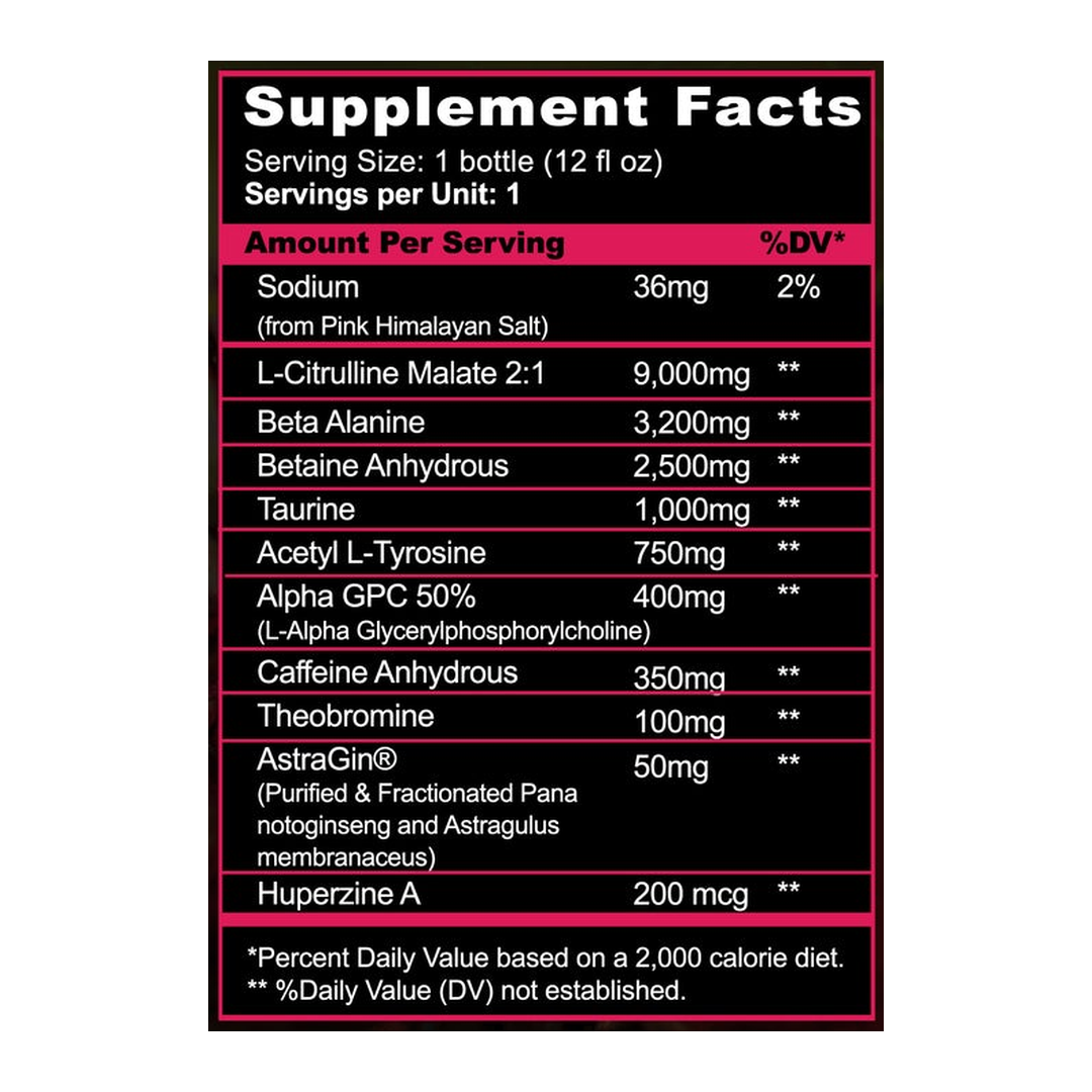 Panda Supplements, Pandamic Ready-To-Drink Pre-Workout, Blue Raz Lemonade, 12 fl oz