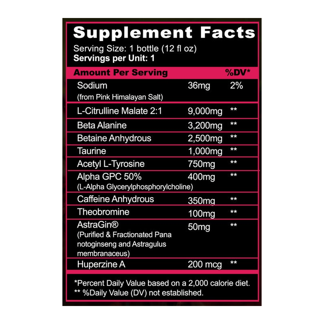Panda Supplements, Pandamic Ready-To-Drink Pre-Workout, Dragonfruit Watermelon, 12 fl oz