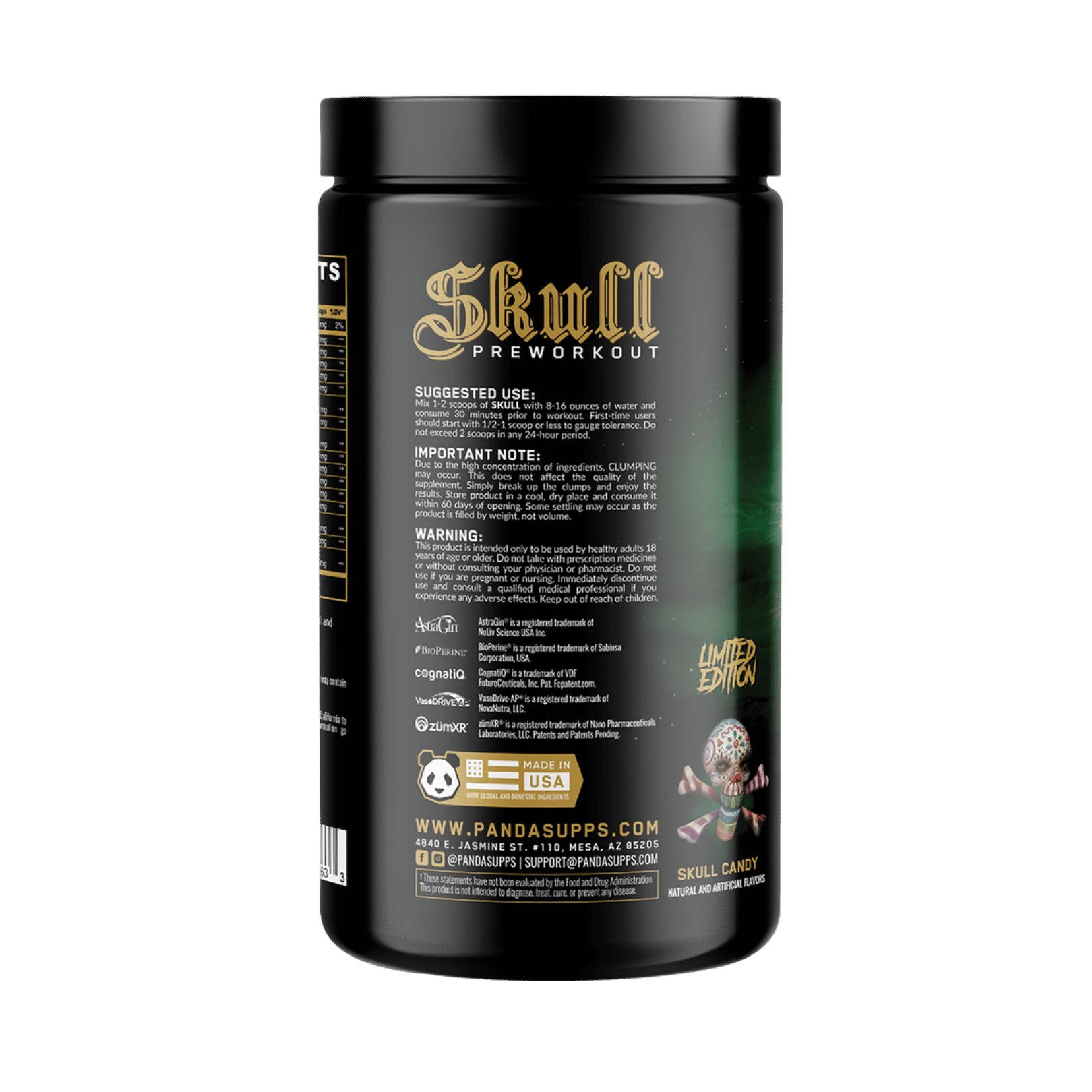 Panda Supplements, Skull, Limited Edition Pre-Workout, Skull Candy, 40 Servings