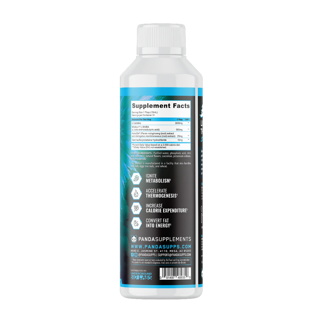 Panda Supplements, Burn Stim-Free Liquid Thermogenic, Blue Ras Lemonade, 31 Servings