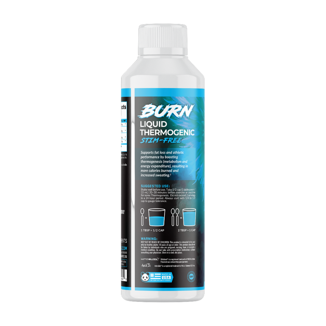 Panda Supplements, Burn Stim-Free Liquid Thermogenic, Blue Ras Lemonade, 31 Servings