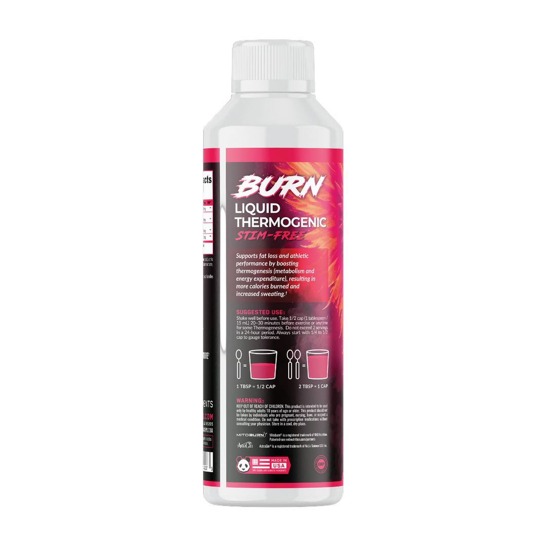 Panda Supplements, Burn Stim-Free Liquid Thermogenic, Raspberry Limeade, 31 Servings