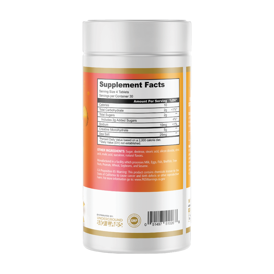 Panda Supplements, Creatine Bites, Sweet Tropics, 120 Tablets