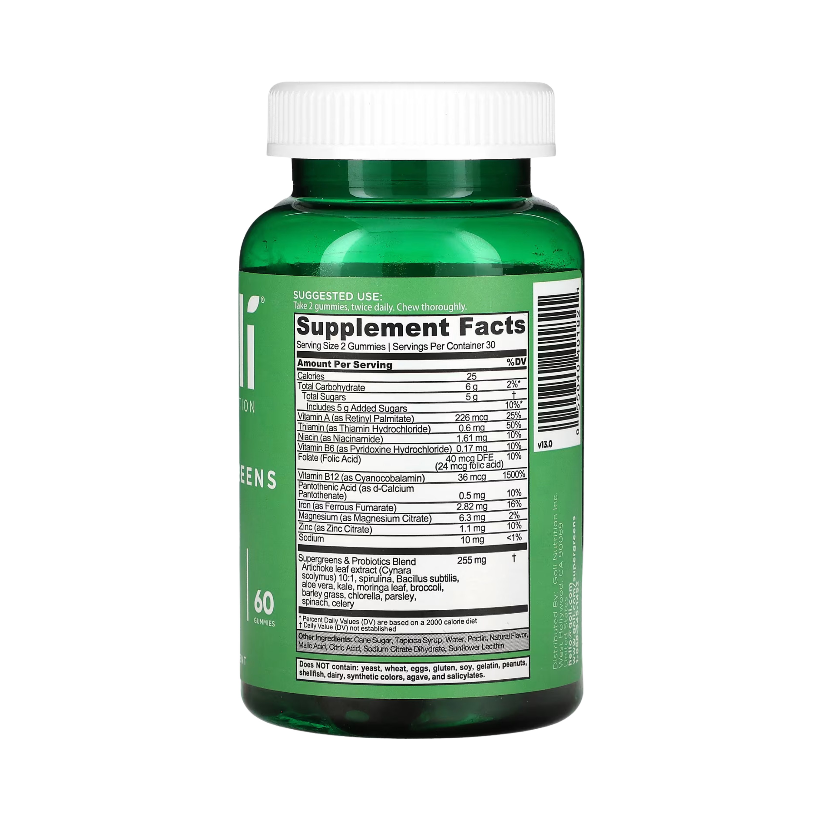Goli Nutrition, Supergreens Gummies, 60 Gummies