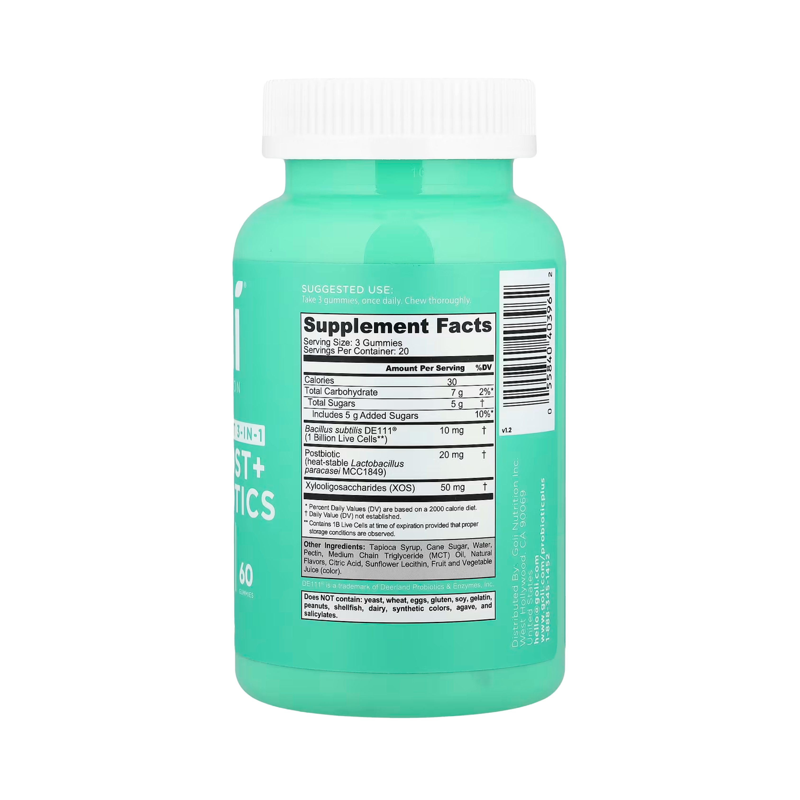 Goli Nutrition, Pre+Post+Probiotics Gummies, 60 Gummies