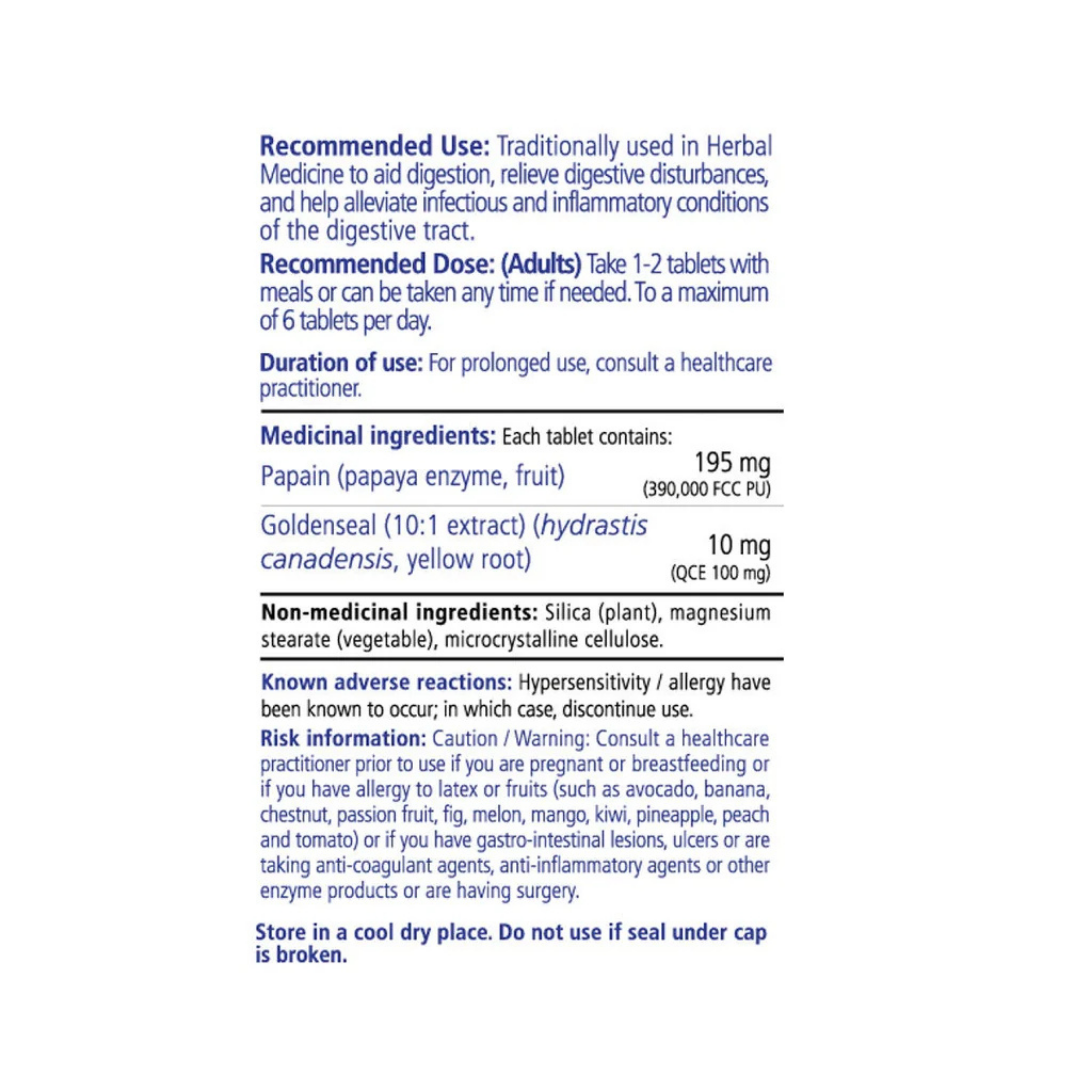 VITALITY, Digest+, 60 Tablets