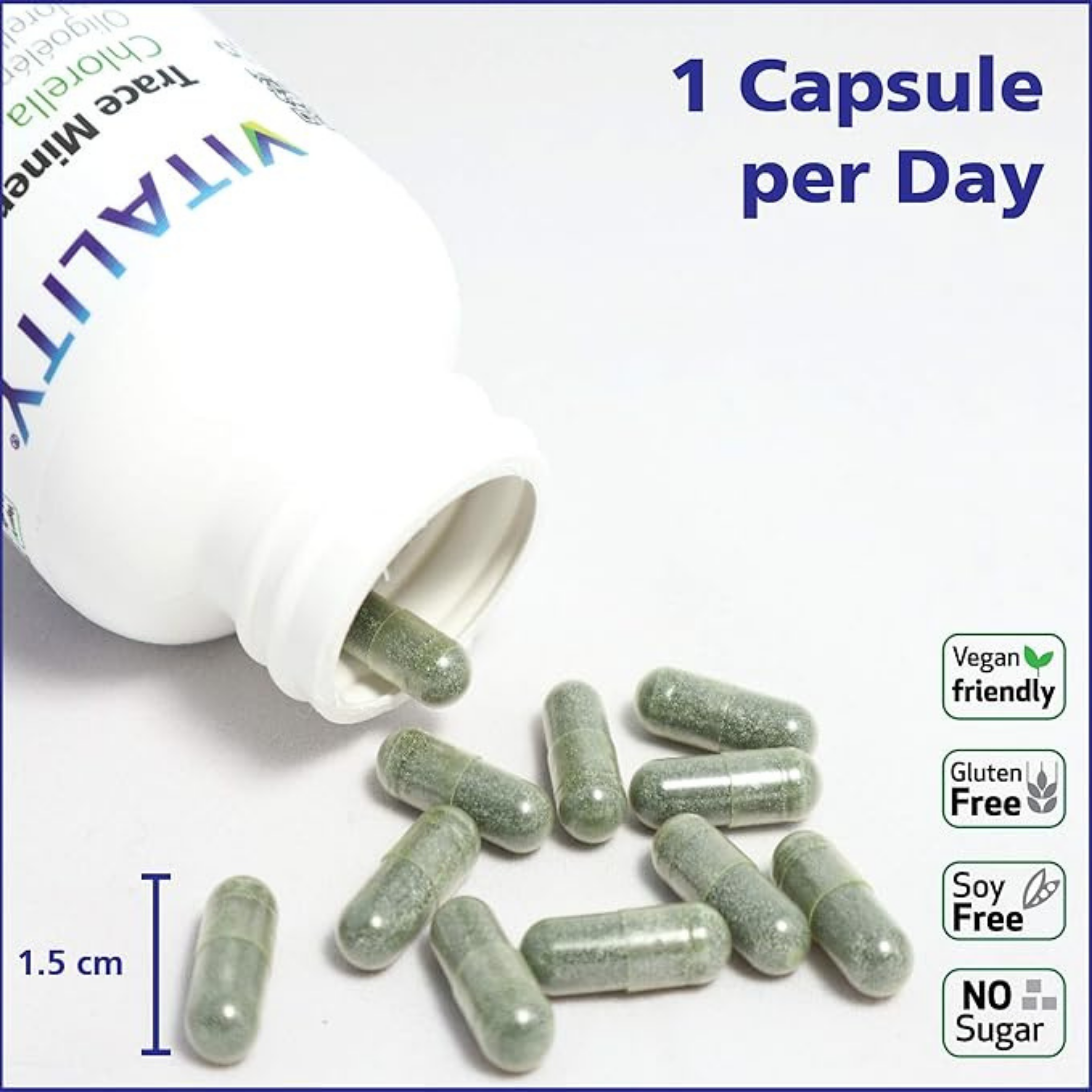 VITALITY, Trace Minerals + Chlorella, 30 Vegetable Capsules