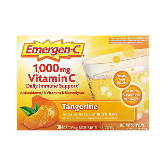 Emergen-C, Vitamin C, Tangerine, 1,000 Mg, 30 Packets, 0.33 Oz