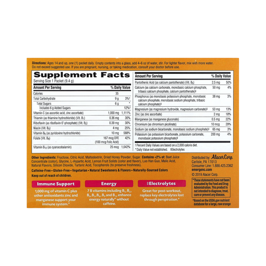 Emergen-C, Vitamin C, Pink Lemonade, 1,000 Mg, 30 Packets, 0.33 Oz