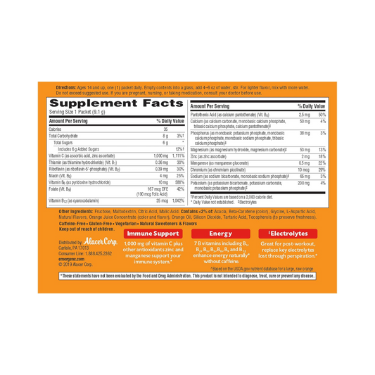 Emergen-C, Vitamin C Powder, 1000 Mg, 60 Count