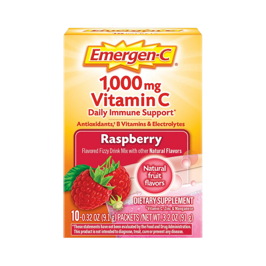 Emergen-C, Vitamin C, Raspberry, 1000 Mg, 10-count