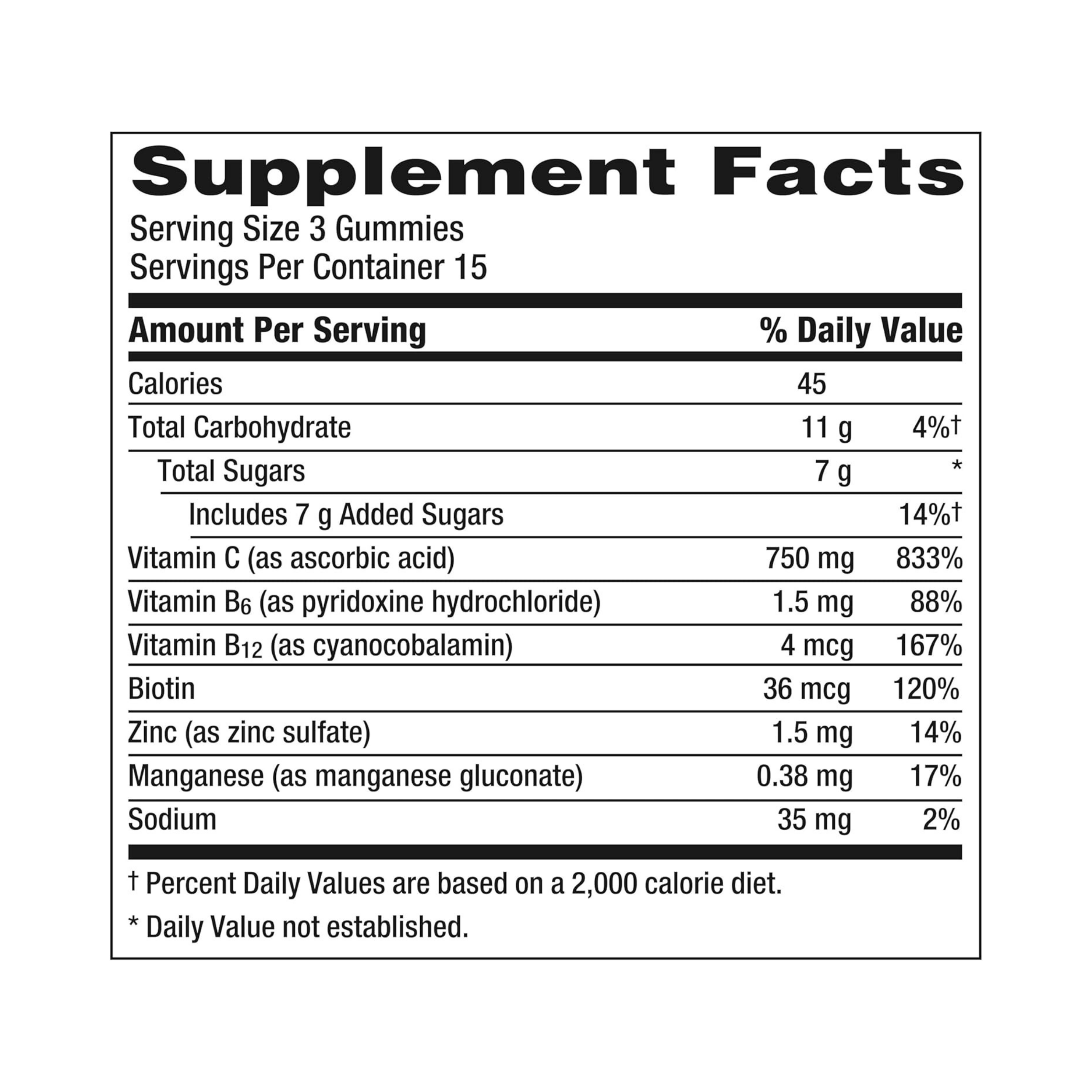 Emergen-C, 750 Mg Vitamin C Gummies for Adults, Immunity Gummies with B Vitamins, Orange, Tangerine and Raspberry Flavors, 45 Count