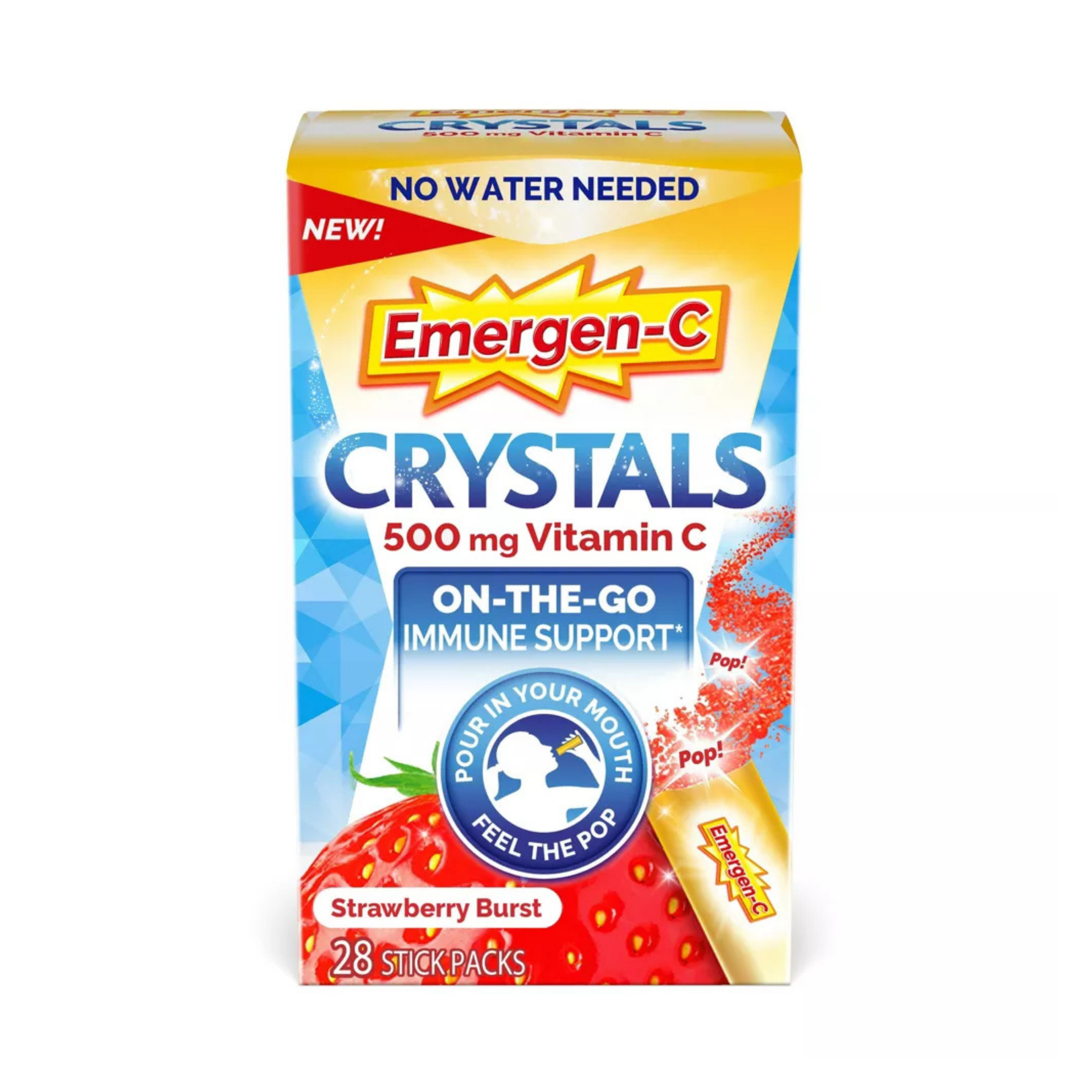 Emergen-C Crystals On-The-Go, Strawberry Burst, 28 Counts
