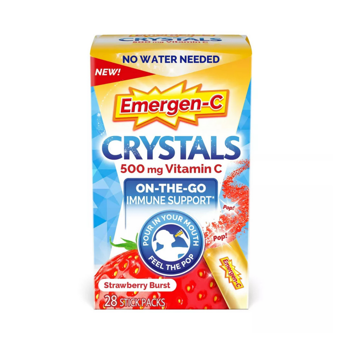 Emergen-C Crystals On-The-Go, Strawberry Burst, 28 Counts