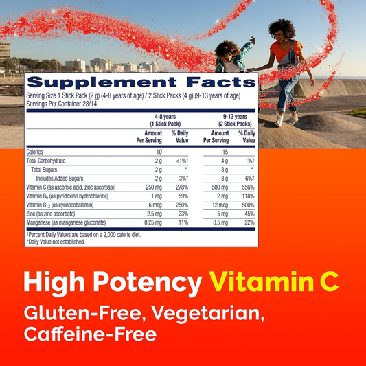 Emergen-C, On-The-Go Immune Support with Vitamin C Powder, Sparkly Strawberry, 28 Counts