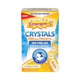 Emergen-C Crystals, On-The-Go Immune Support Supplement with Vitamin C, B Vitamins, Zinc and Manganese, Orange Vitality, 28 Stick Packs