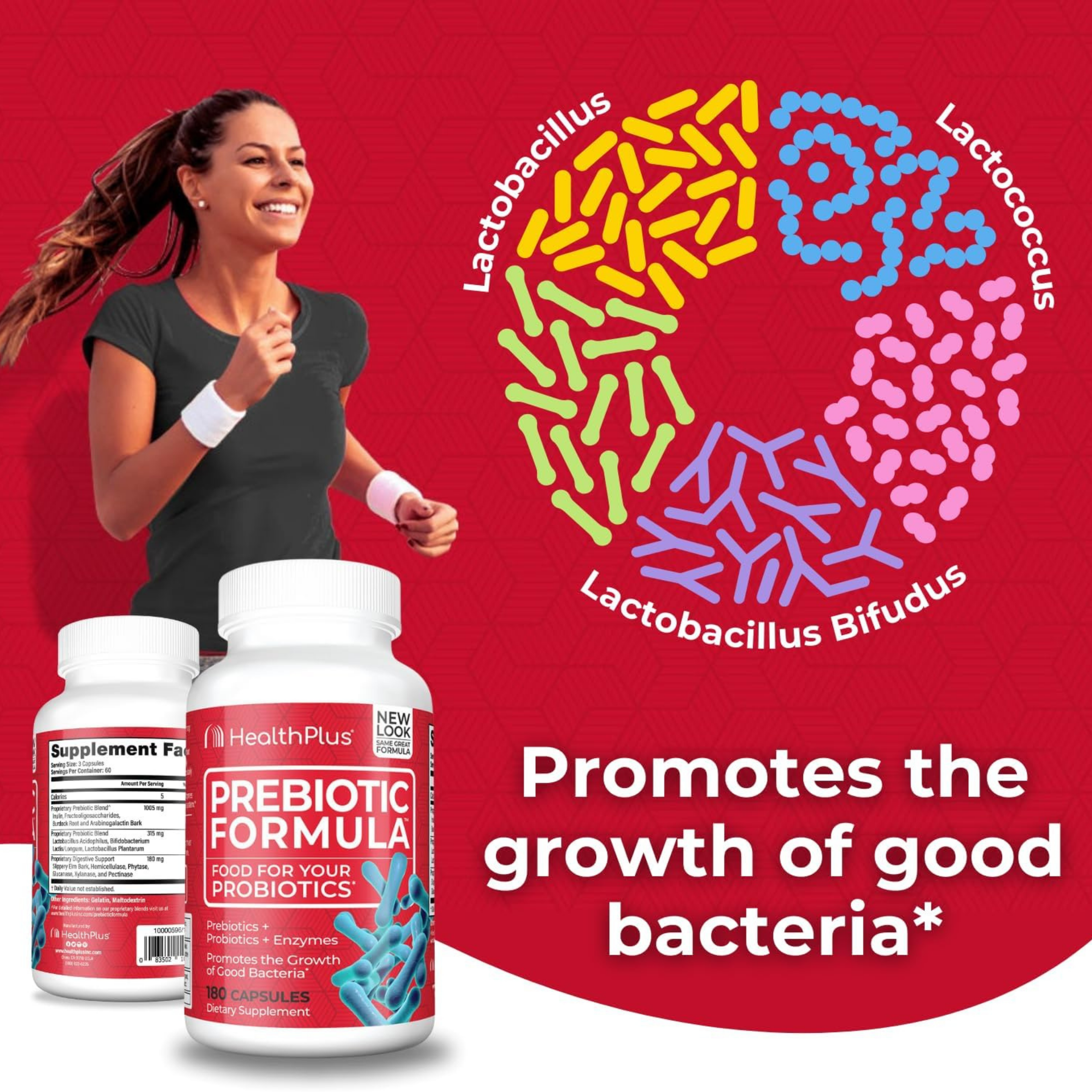 Health Plus, Prebiotic Formula, 180 Capsules