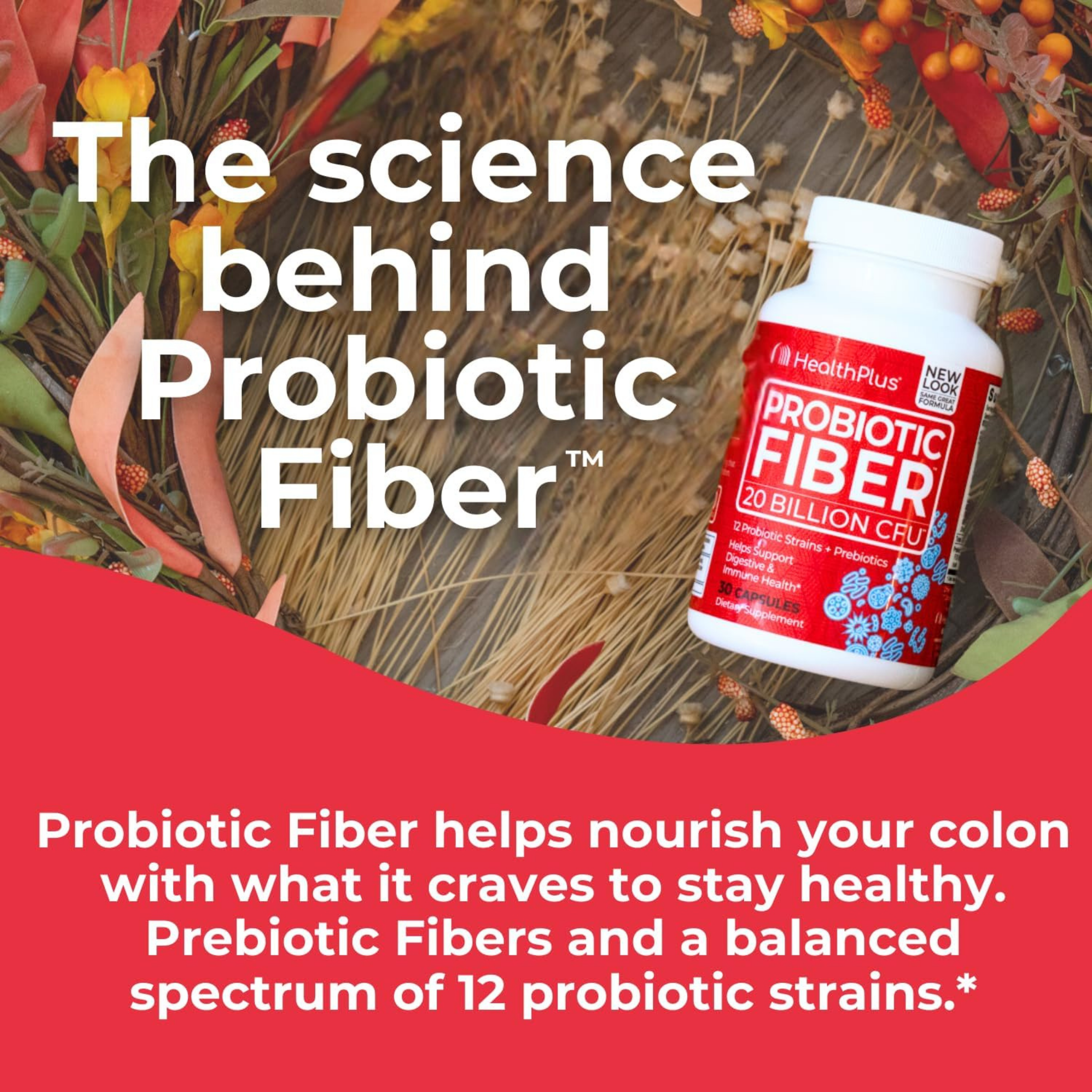 Health Plus, Probiotic Fiber, 20 Billion CFU, 30 Capsules