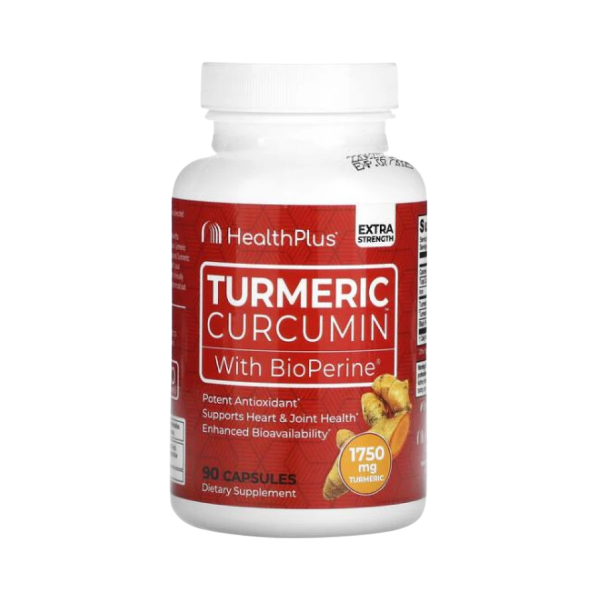 Health Plus, Turmeric Curcumin With BioPerine, 90 Capsules