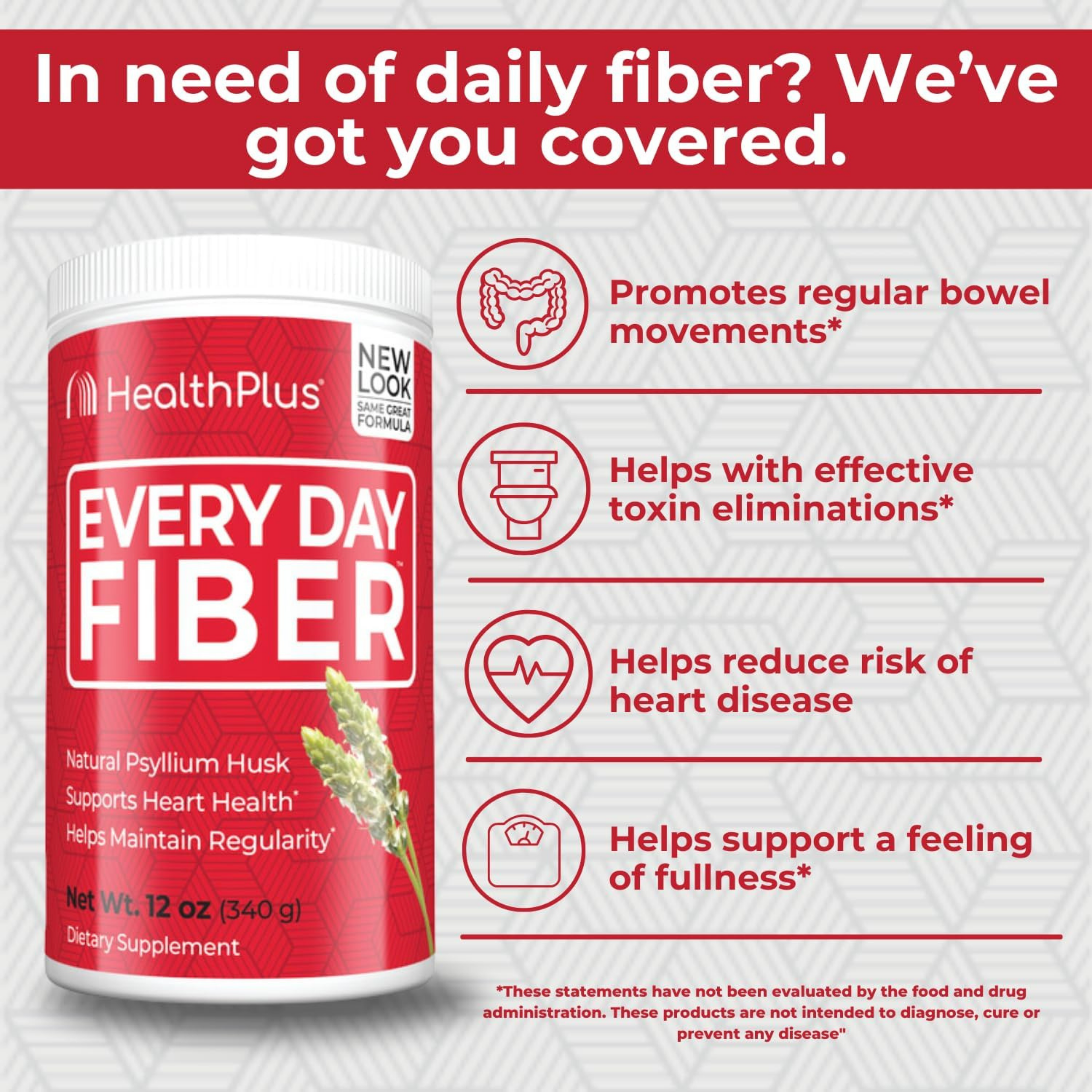 Health Plus, Every Day Fiber, 12 oz, 340 g