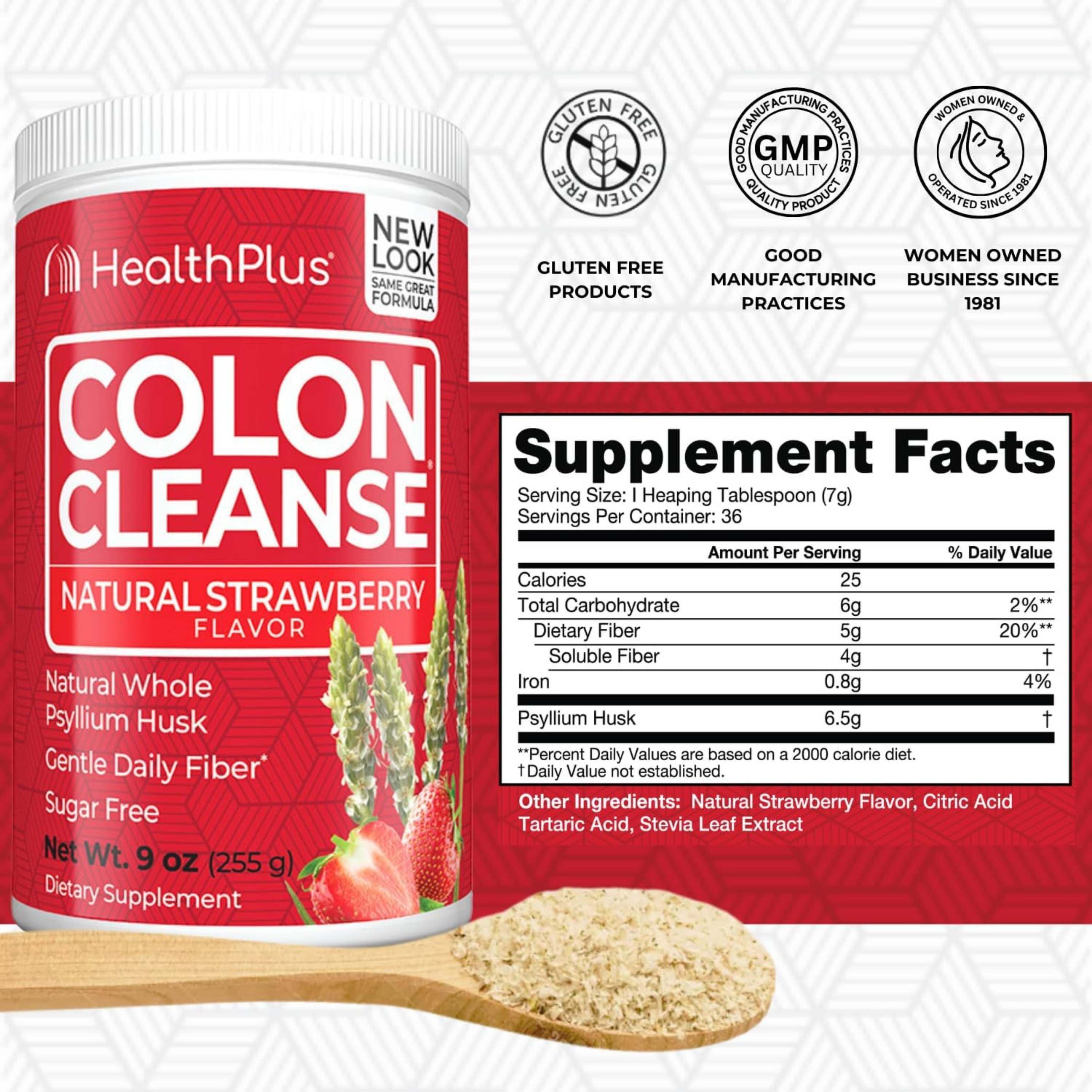 Health Plus, Colon Cleanse, Natural Strawberry, 9 oz, 255 g