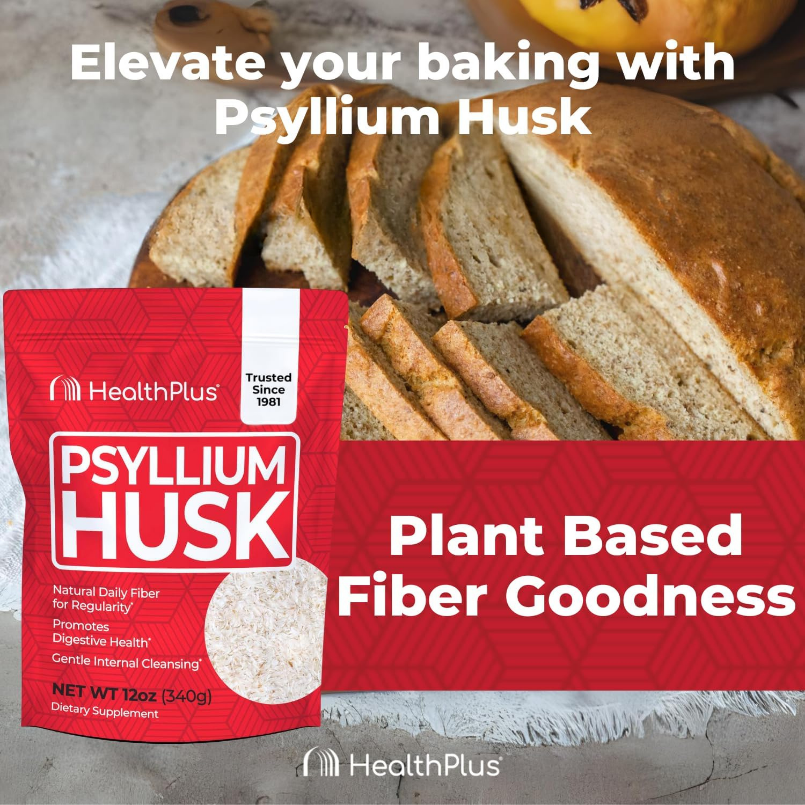 Health Plus, Psyllium Husk, 12 oz, 340 g