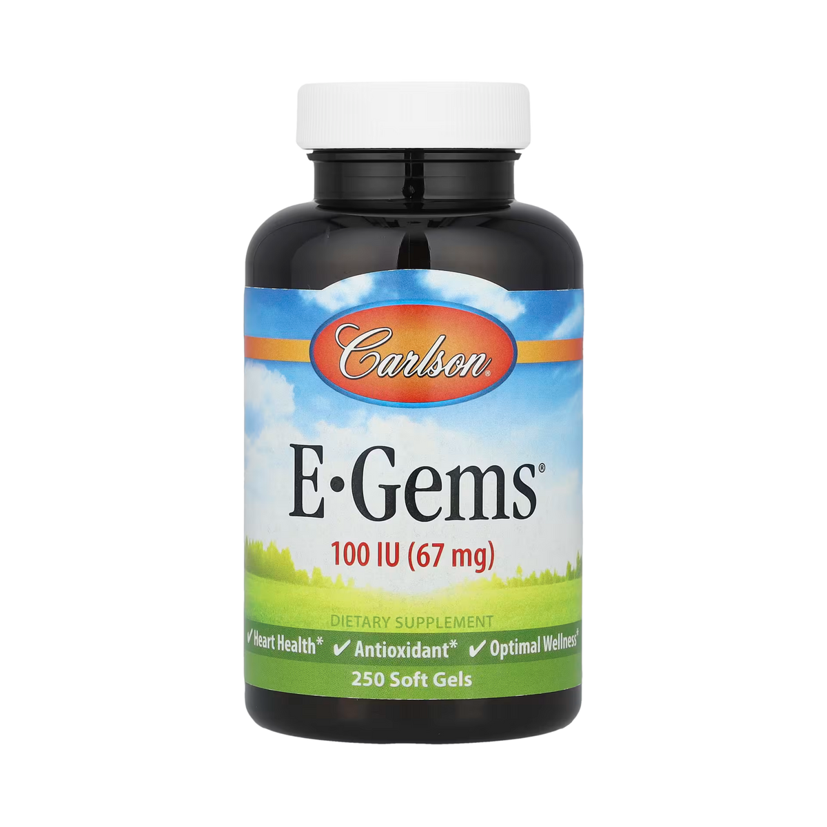 Carlson, E-Gems, 100 IU, Heart Health & Optimal Wellness, Antioxidant, 250 Soft gels
