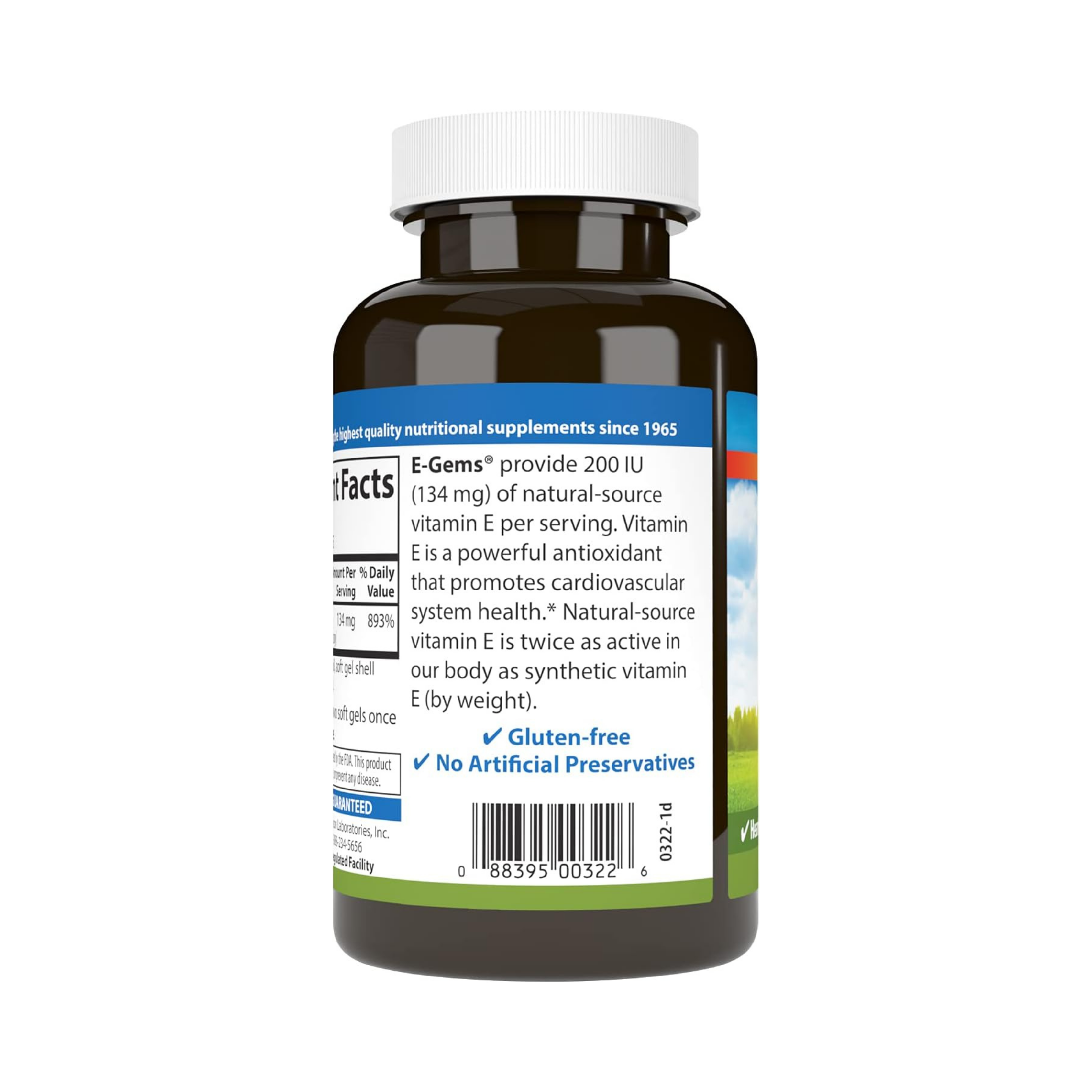 Carlson, E-Gems 200 IU (134 mg), Natural-Source Vitamin E, 250 Soft Gels