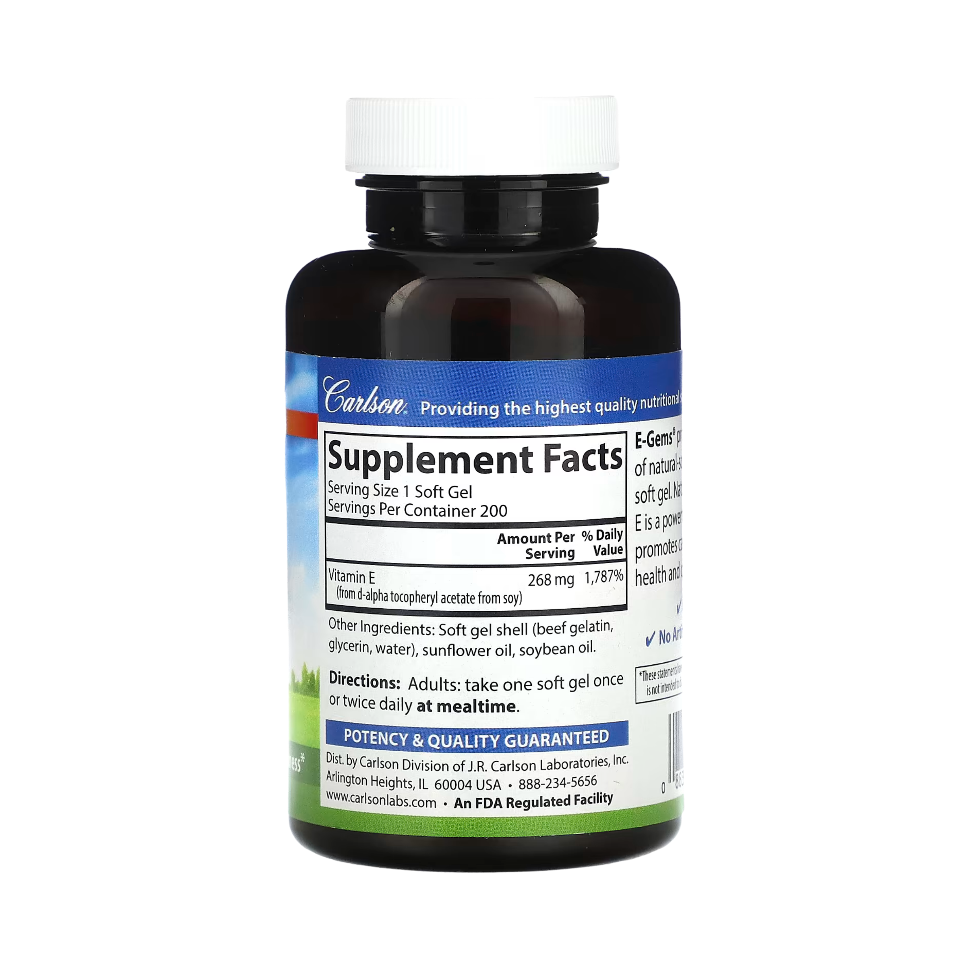 Carlson, E Gems, 400 IU (268 mg), 200 Soft Gels