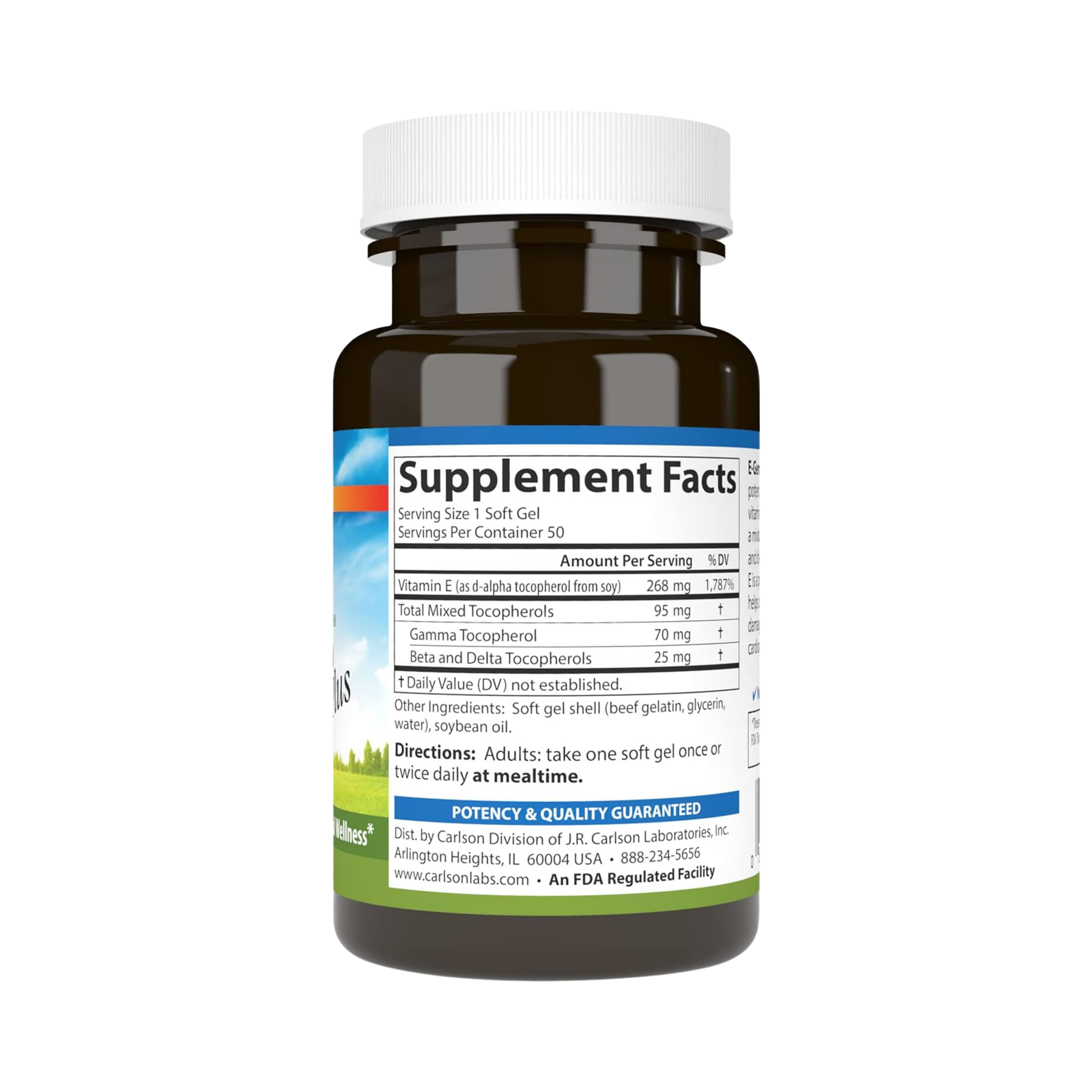 Carlson, E-Gems Plus Natural Vitamin E, 400 IU, 50 Softgels