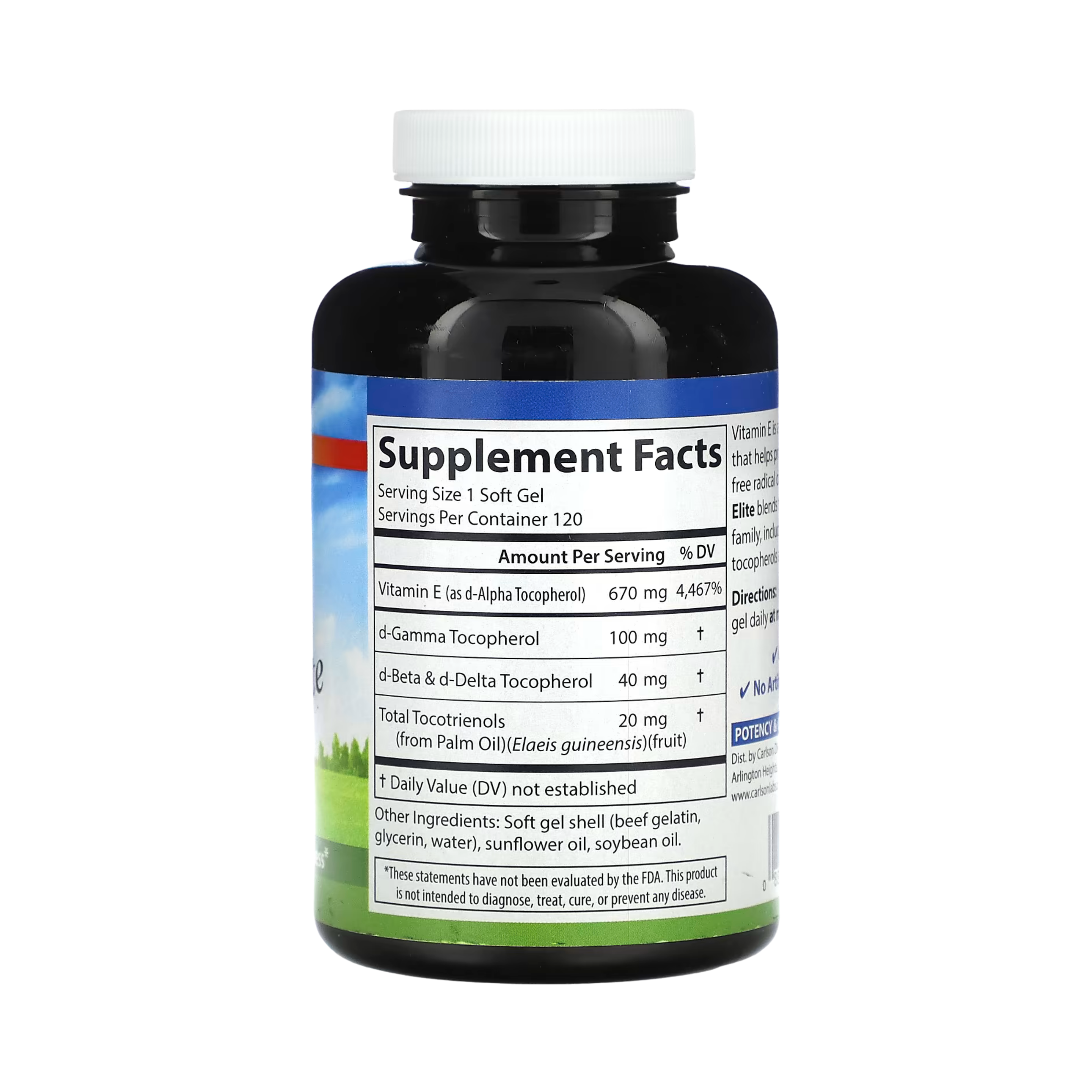 Carlson, E-Gems Elite, 1000 IU Vitamin E, 120 Softgels