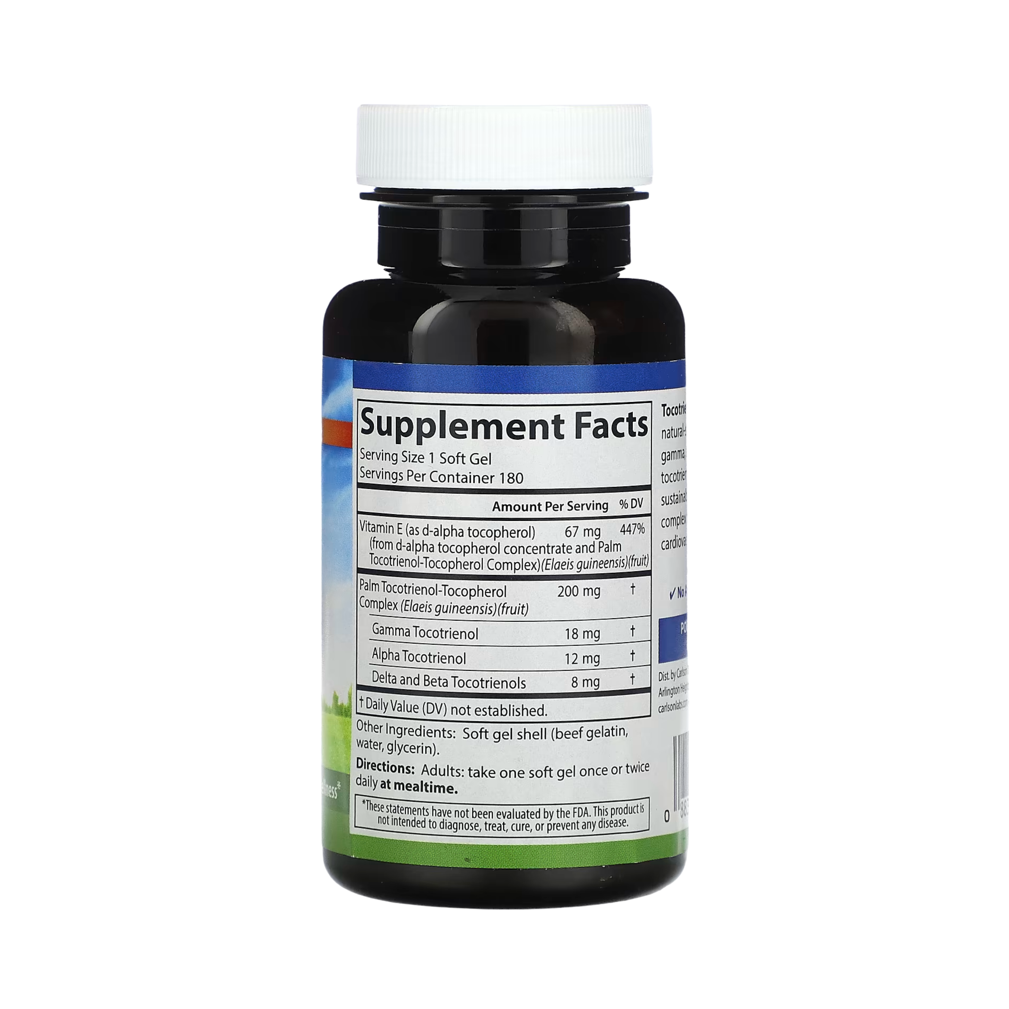 Carlson, Tocotrienols, With Vitamin E, 180 Soft Gels