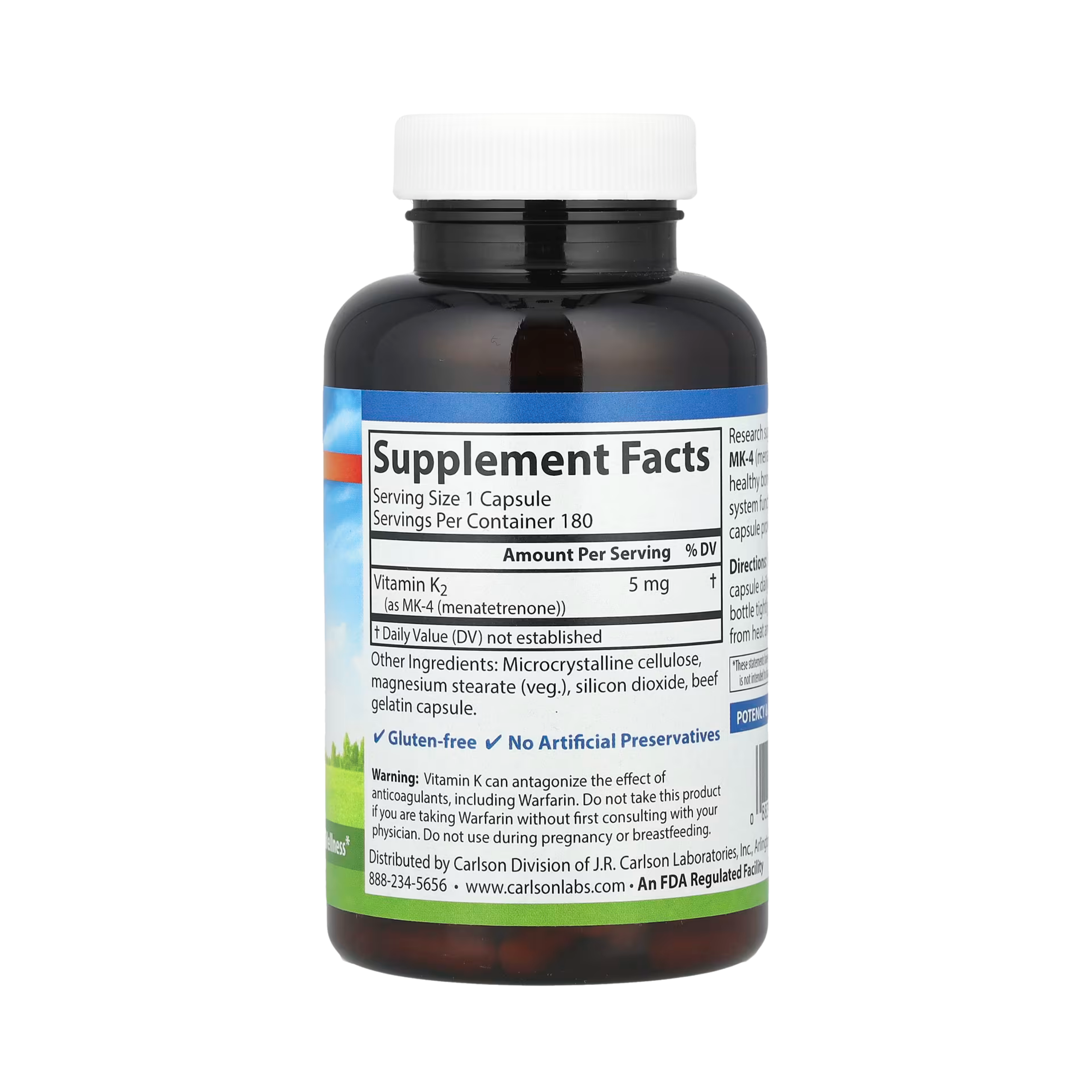 Carlson, Vitamin K2, MK-4, 5 Mg, 180 Capsules