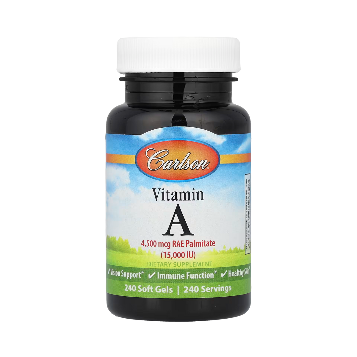 Carlson, Vitamin A, 4,500 Mcg RAE (15,000 IU), 240 Soft Gels