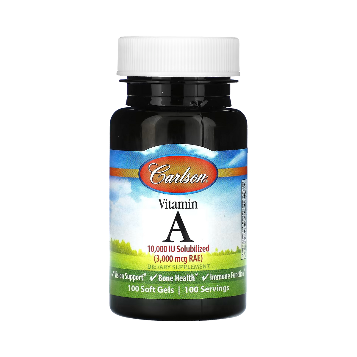Carlson, Vitamin A, 3,000 Mcg RAE (10,000 IU), 100 Soft Gels