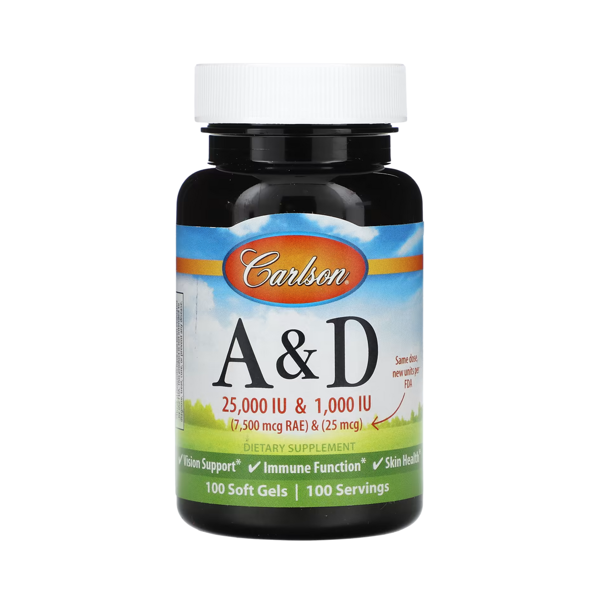 Carlson, Vitamin A & D, 100 Soft Gels