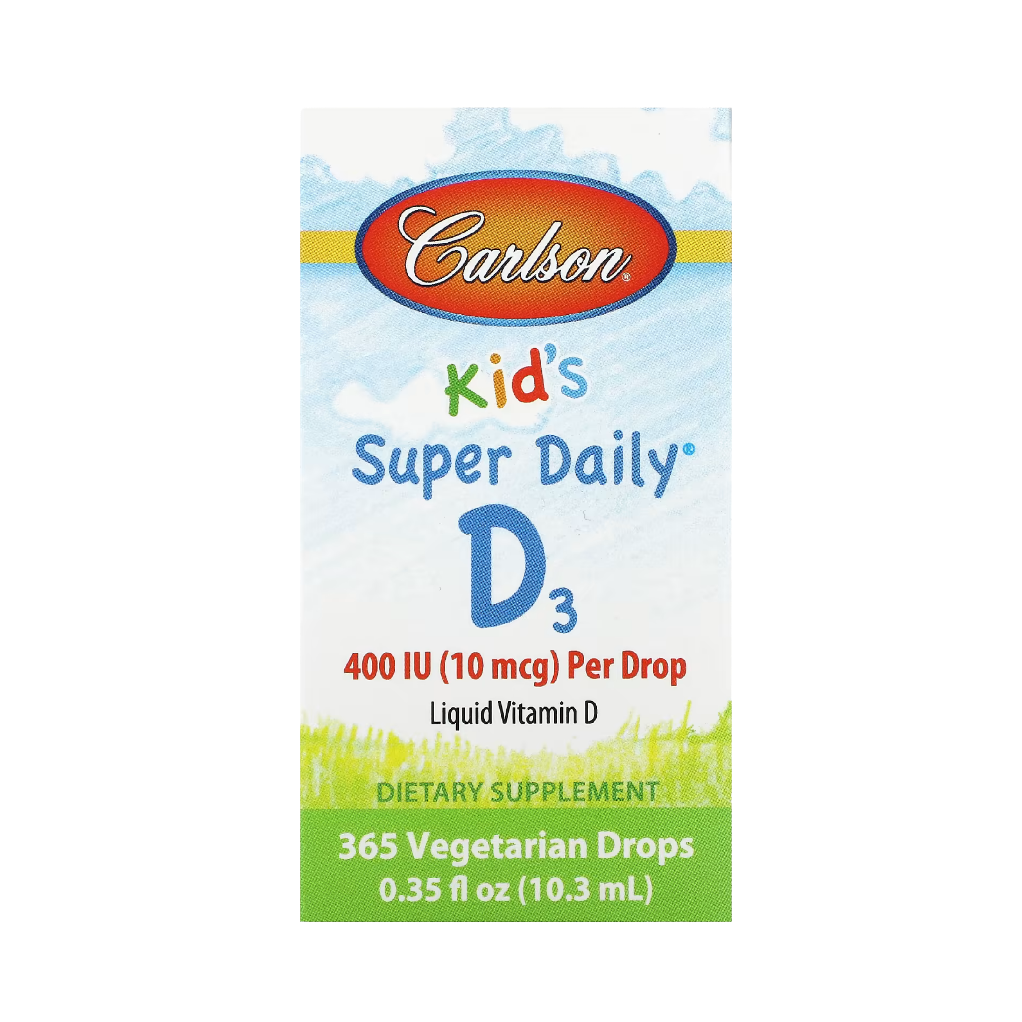 Carlson, Kids Super Daily D3, 10 Mcg (400 IU), 0.35 Fl Oz