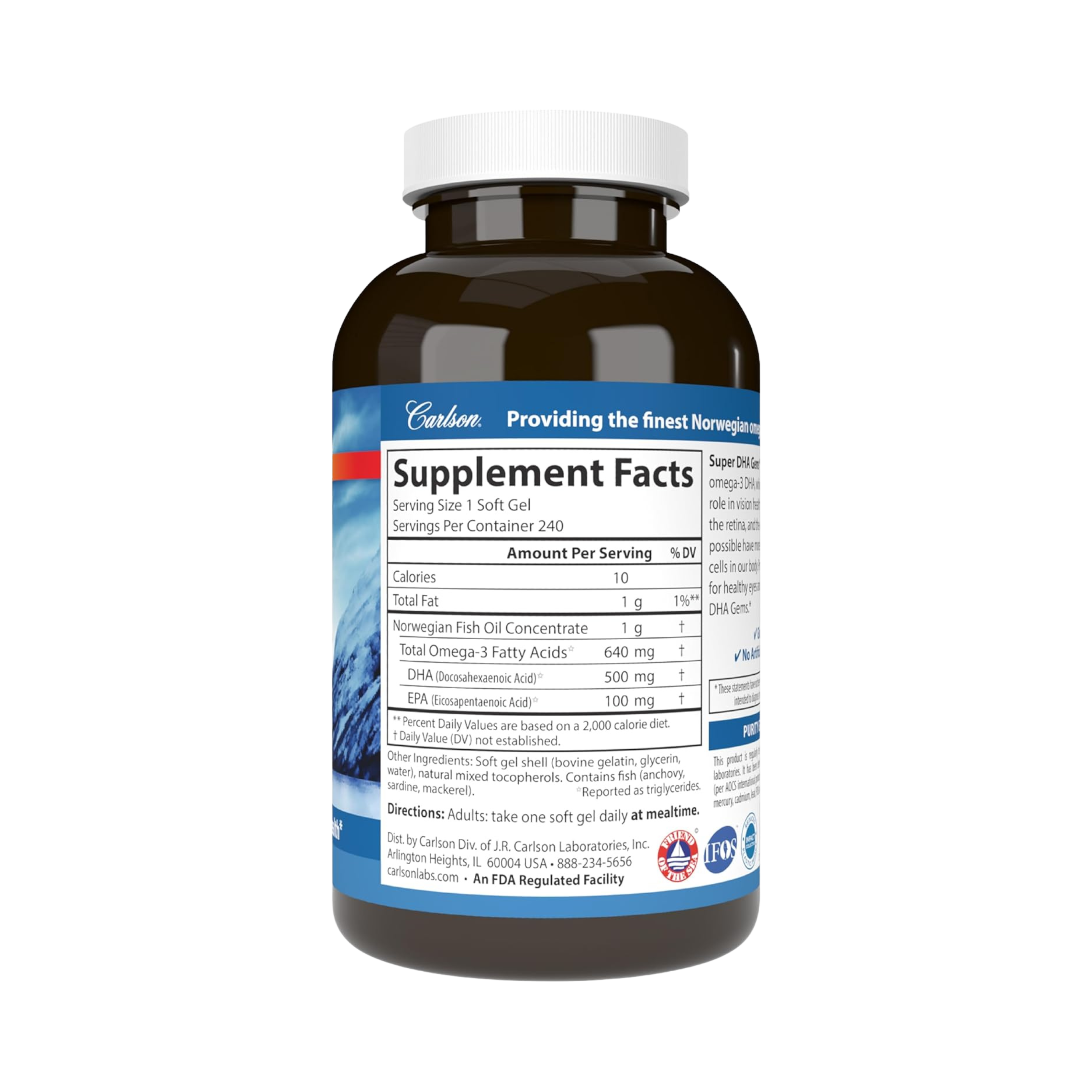 Carlson, Super DHA Gems, 240 Softgels