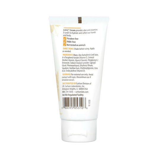 Carlson, A-D-E Hand & Body Cream, Unscented, 2 Oz