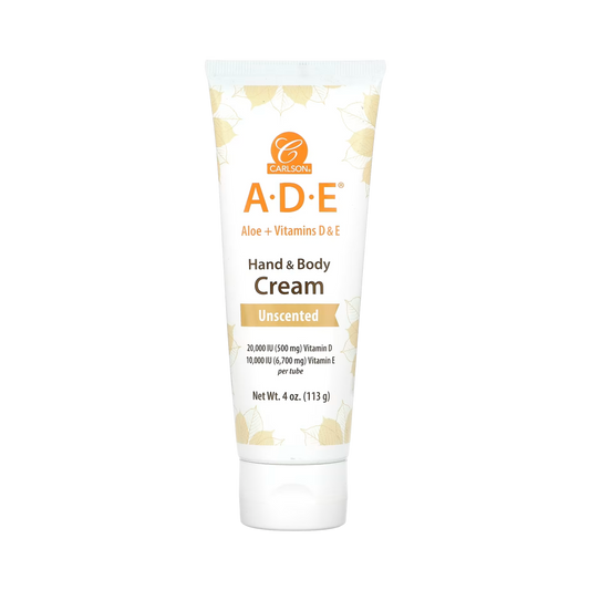 Carlson, A-D-E Hand & Body Cream, Unscented, 4 Oz
