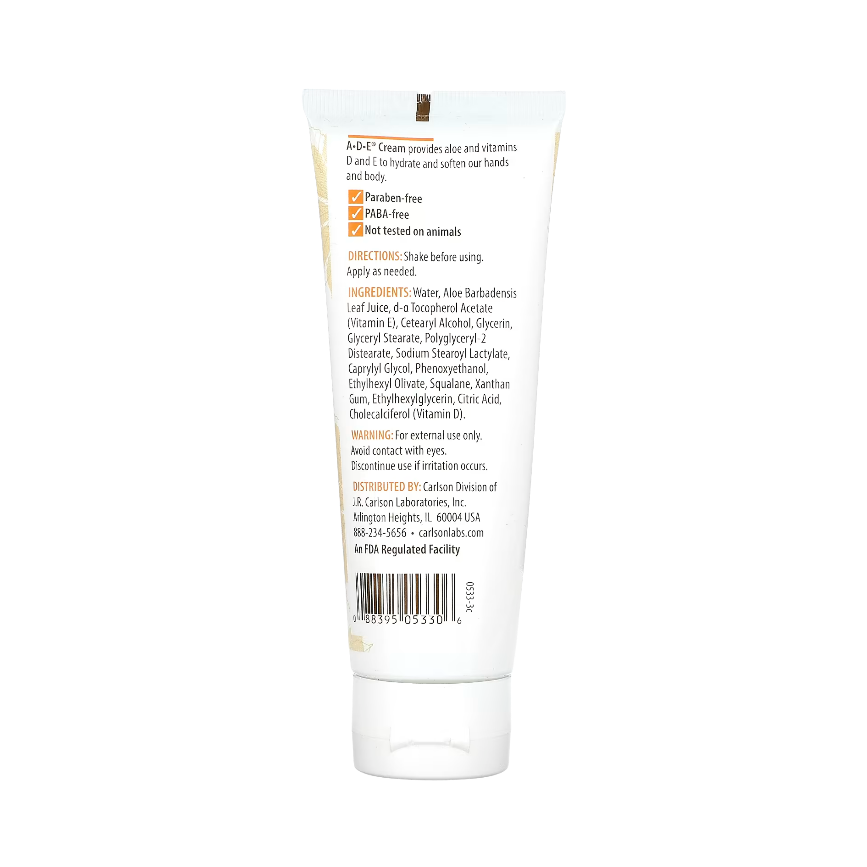 Carlson, A-D-E Hand & Body Cream, Unscented, 4 Oz