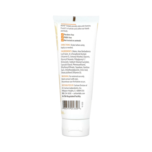 Carlson, A-D-E Hand & Body Cream, Unscented, 4 Oz
