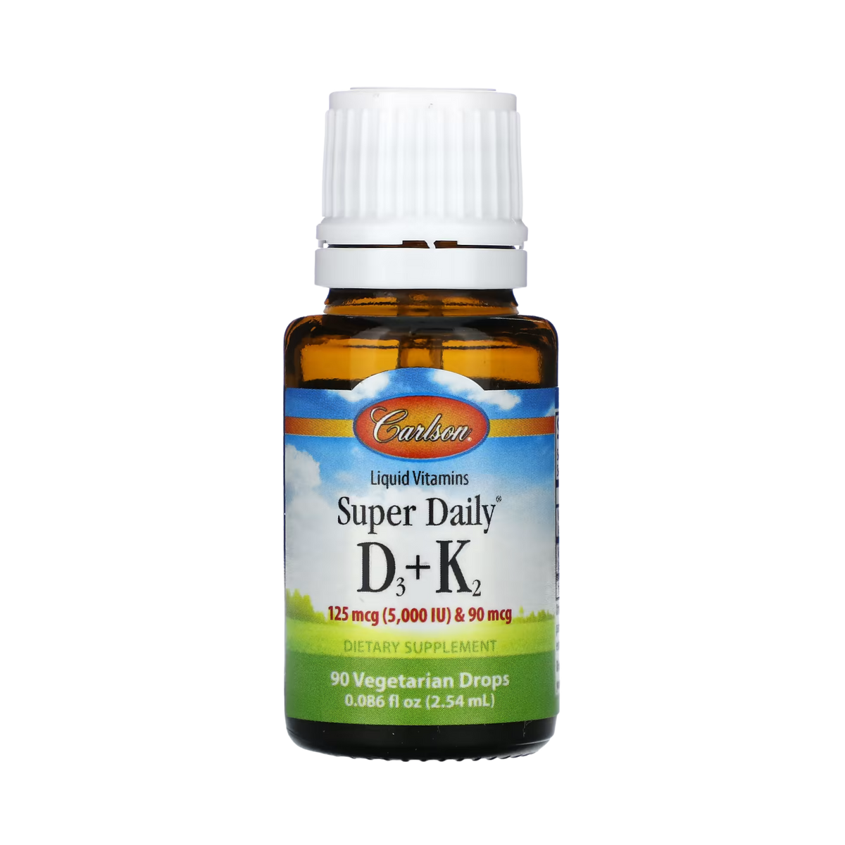Carlson, Super Daily D3 + K2, 125 Mcg (5,000 IU) & 90 Mcg, 0.086 Fl Oz
