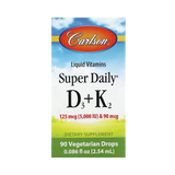 Carlson, Super Daily D3 + K2, 125 Mcg (5,000 IU) & 90 Mcg, 0.086 Fl Oz