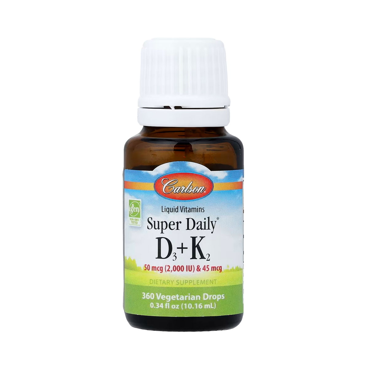 Carlson, Super Daily D3 + K2, 0.34 Fl Oz