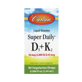 Carlson, Super Daily D3 + K2, 50 mcg (2,000 IU) & 45 Mcg, 0.086 Fl Oz