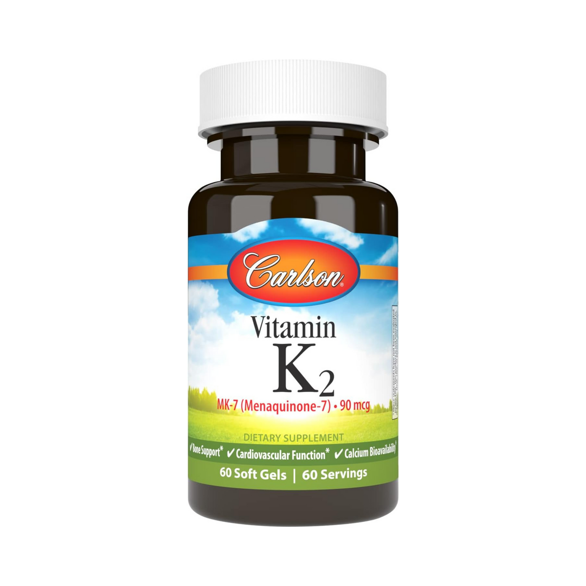 Carlson, Vitamin K2, 90 mcg, 60 Soft Gels