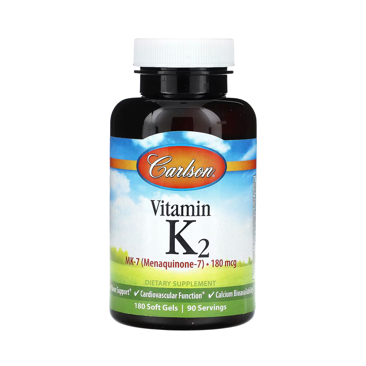 Carlson, Vitamin K2, 180 Soft Gels (90 mcg per Soft Gel)